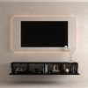 Planetmöbel TV Board 200 cm Schwarz, TV Schrank mit 2 Klappen als Stauraum, Lowboard hängend oder stehend, Sideboard Wohnzimmer Bild 2