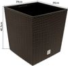 Prosperplast 'Rato' Blumentopf, Polyrattan, Dunkelbraun, 40 x 40 x 40,8 cm, 37 Liter Bild 2