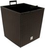 Prosperplast 'Rato' Blumentopf, Polyrattan, Dunkelbraun, 40 x 40 x 40,8 cm, 37 Liter Bild 4