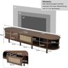 TV-Ständer, Nussbaum dunkel Rattan-Design MDF-Design verstellbare Füße 30 kg Belastbarkeit Nussbaum dunkel, 180 cm Bild 3