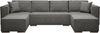 AX LIVING Ecksofa mit Schlaffunktion Dunkelgrau U-Form Vinoria 327 cm Bild 2