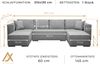 AX LIVING Ecksofa mit Schlaffunktion Dunkelgrau U-Form Vinoria 327 cm Bild 4