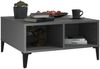 vidaXL Couchtisch Hochglanz-Grau 60 x 60 x 30 cm Spanplatte [805994] Bild 5