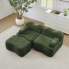 2-Sitzer Ecksofa mit Ottoman in Grün H 70 x T 192 x B 167 cm aus Samt, modular und rahmenlos Bild 4