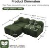 2-Sitzer Ecksofa mit Ottoman in Grün H 70 x T 192 x B 167 cm aus Samt, modular und rahmenlos Bild 5