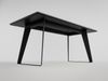 Esszimmertisch FLORINT 180x90cm graue Keramikplatte schwarze Design-Tischkufen : Grau Bild 2