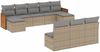 vidaXL 10-tlg. Garten-Sofagarnitur mit Kissen Beige Poly Rattan 3260470 Bild 2