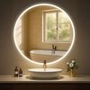 CLP Badspiegel Laconia Bluetooth-Lautsprecher Anti-Beschlag LED-Beleuchtung dimmbar,Ø 80 Bild 3