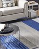 Teppich Wolle grau blau 160 x 220 cm Streifenmuster Kurzflor AKKAYA Bild 3