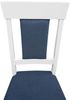 2er-Set Gepolsterter Massivholz-Stuhl in weiß/navyblau Bild 5