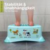 KiNDERWELT Perl Premium Tritthocker Disney Winnie Puuh stabiler Hocker für Kinder mit Anti-Rutsch-Funktion perl weiß mit einzigartiger Maserung individueller angenehmer Glitzereffekt Bild 4