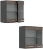 Küchenglasschrank R-Line Edelgrau 60 cm Vicco Bild 5