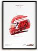 Poster Formel 1 Rennwagen Helm Rennfahrer Name Unterschrift · Deko Print ohne Rahmen - B Russel / 50x70 cm Bild 4