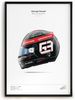 Poster Formel 1 Rennwagen Helm Rennfahrer Name Unterschrift · Deko Print ohne Rahmen - B Russel / 50x70 cm Bild 2