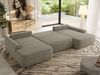 U-förmige Ecke, Ecksofa mit schlaffunktion und bettkasten, lose kissen, Wellenfeder, Big sofa XXL - CUBO U - Grau Struktur Bild 3