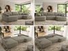 U-förmige Ecke, Ecksofa mit schlaffunktion und bettkasten, lose kissen, Wellenfeder, Big sofa XXL - CUBO U - Grau Struktur Bild 2