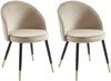 Vente-unique - MAYLINA Stuhl Samt Beige - B 61 cm x H 80,5 cm x L 55 cm Bild 2