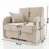 Wohnero 24 Goldi 3 Premium Schlafsofa 144x95 cm mit Schlaffunktion & Bettkasten – 133x195 cm Liegefläche, 2-Sitzer Design Sofa Beige Bild 5