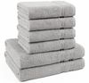 Hammetex 6 teiliges Handtuch Set, 100% Baumwolle Weich Saugstark Qualität Handtücher Set, 2 Badetücher 70x140 cm, 4 Handtücher 50x100 cm, Hellgrau Bild 2