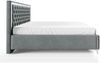 MEBLINI Polsterbett 140x200 mit Lattenrost ohne Matratze – ARONA SILVER – Dunkelgrau Samt – Doppelbett mit Bettkasten - Stauraumbett - Kopfteil Bett mit Stauraum Bild 2