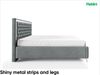MEBLINI Polsterbett 140x200 mit Lattenrost ohne Matratze – ARONA SILVER – Dunkelgrau Samt – Doppelbett mit Bettkasten - Stauraumbett - Kopfteil Bett mit Stauraum Bild 5