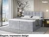 MEBLINI Boxspringbett TAPO 1 160x200 cm mit Bettkasten - H4/Hellgrau Samt Polsterbett - Doppelbett mit Topper & Taschenfederkern-Matratze Bild 2