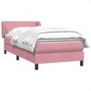 vidaXL Boxspringbett mit Matratze Rosa 90x220 cm Samt 3317390 Bild 4