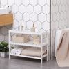 Songmics Schuhregal aus Bambus mit 3 Ebenen, für 12 Paar Schuhe, Standregal, Weiß, 55 x 70 x 25 cm Bild 2