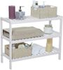 Songmics Schuhregal aus Bambus mit 3 Ebenen, für 12 Paar Schuhe, Standregal, Weiß, 55 x 70 x 25 cm Bild 3
