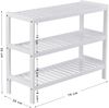 Songmics Schuhregal aus Bambus mit 3 Ebenen, für 12 Paar Schuhe, Standregal, Weiß, 55 x 70 x 25 cm Bild 5