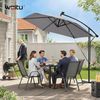 Woltu Sonnenschirm, mit Solar-LED-Beleuchtung, Sonnenschutz 360° drehbar Bild 2