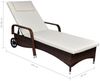 vidaXL Sonnenliege mit Polster & Rollen Poly Rattan Braun 42476 Bild 3