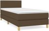 vidaXL Boxspringbett mit Matratze Stoff Dunkelbraun 80x200 cm, Härtegrad: H2 [3140412] Bild 2