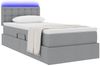 vidaXL LED-Speicherbett mit Matratze Hellgrau 90 x 200 cm Stoff 3371244 Bild 3
