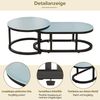 Merax Garten-Lounge-Set mit Rahmen aus verzinktem Eisen, Gartenmöbel-Set aus Seil, verstellbare Füße, Tischplatte aus glattem Glas, 5er-Set, inklusive aller Sitz- und Rückenkissen, Beige Bild 5