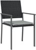 vidaXL Gartenstühle mit Kissen 2 Stk. Schwarz 54x62,5x89cm Poly Rattan 364097 Bild 3