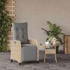 vidaXL Gartensessel mit Fußteil Verstellbar Beigemischung Poly Rattan 365237 Bild 3