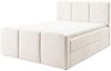 GRAINGOLD Campi Doppelbett 180x200, Boxspringbett mit zwei Bettkästen, mit Kopfteil, Velour-Stoff, Creme Bild 2
