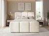 GRAINGOLD Campi Doppelbett 180x200, Boxspringbett mit zwei Bettkästen, mit Kopfteil, Velour-Stoff, Creme Bild 3
