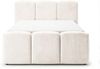 GRAINGOLD Campi Doppelbett 180x200, Boxspringbett mit zwei Bettkästen, mit Kopfteil, Velour-Stoff, Creme Bild 4