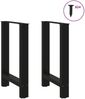vidaXL Esstischbeine Schwarz 2 Stk. 60x(72-73) cm Stahl 4013304 Bild 3