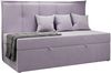 Kinderbett BANCO, Boxspringbetten für Kinderzimmer, Jugendbett, Einzelbett mit Matratze - Violett Velours - Topper Visco Bild 4