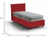 Dmora Arminius-Einzelbett, Bettkasten mit Stoffbezug, 100 % Made in Italy, Öffnung vorne, inklusive Matratze 90 x 190 cm, Rot Bild 3