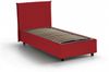 Dmora Arminius-Einzelbett, Bettkasten mit Stoffbezug, 100 % Made in Italy, Öffnung vorne, inklusive Matratze 90 x 190 cm, Rot Bild 4