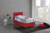 Dmora Arminius-Einzelbett, Bettkasten mit Stoffbezug, 100 % Made in Italy, Öffnung vorne, inklusive Matratze 90 x 190 cm, Rot Bild 2