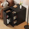 Merax Bücherregal mit Rollen–mobiles Sideboard mit ausziehbarer Seitenschublade, große Rollen, Kantenschutz, umkehrbare Links-/Rechts-Konfiguration Bild 2