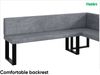 MEBLINI Eckbank für Esszimmer mit ausziehbarem Tisch - Küchenbank - Essecke - Sitzecke Küche - TONI - U-Beine 142x196x87cm Rechts - Grau Samt/B Weiß Matt Bild 5