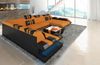 XXL Stoff Wohnlandschaft Apollonia - Mikrofaserstoff - apricot-schwarz - Rechts Bild 3