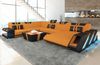 XXL Stoff Wohnlandschaft Apollonia - Mikrofaserstoff - apricot-schwarz - Rechts Bild 2