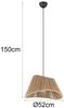 Große LED Pendelleuchte mit Lampenschirm geflochten aus Jute Natur, Ø 52cm Bild 4